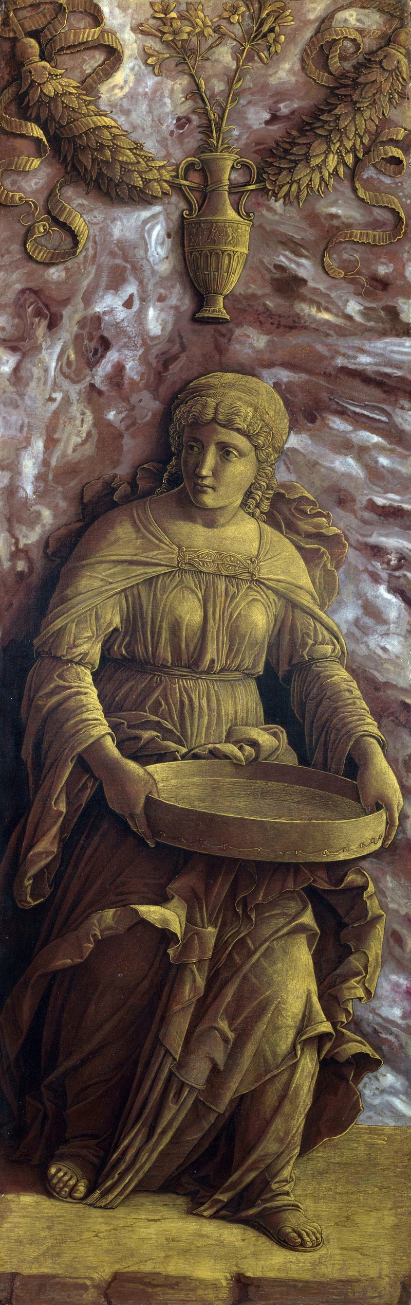 Vestalinden Tuccia med en si, Andrea Mantegna