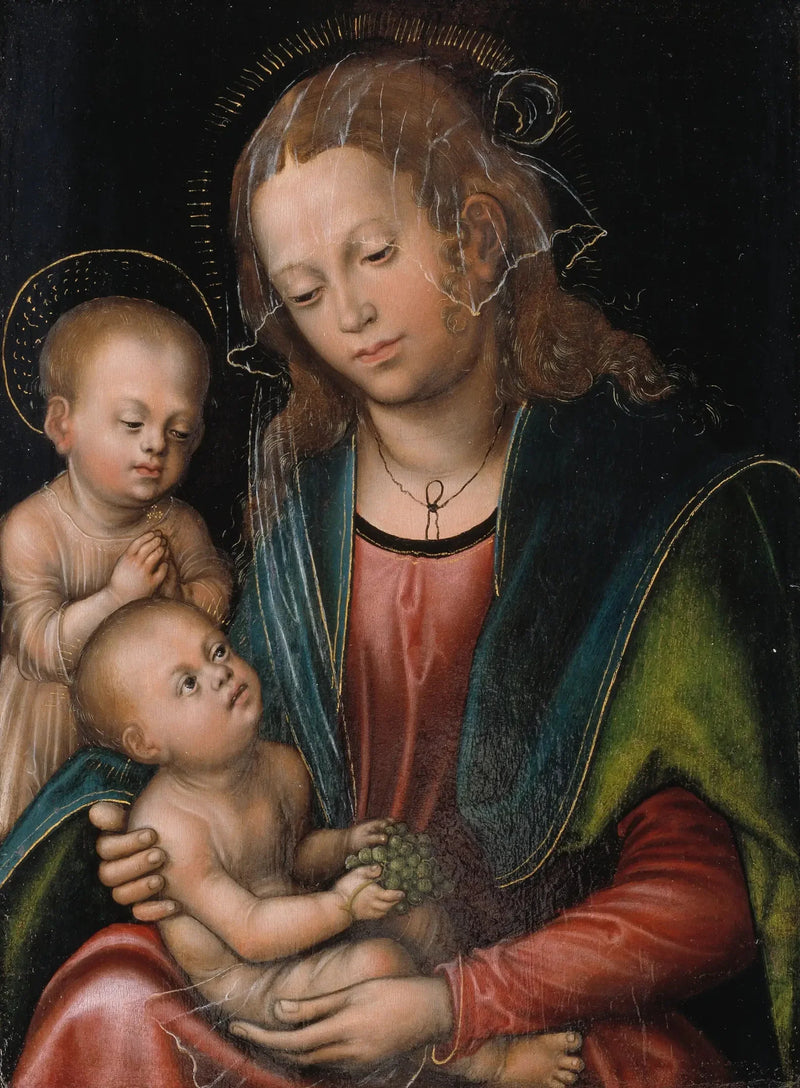 Jomfru Maria med det lille barn Jesus tilbedt af den lille Sankt Johannes - Lucas Cranach den Ældre