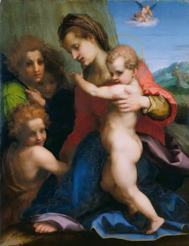 Jomfruen med barnet og dåbsbarnet - Andrea del Sarto