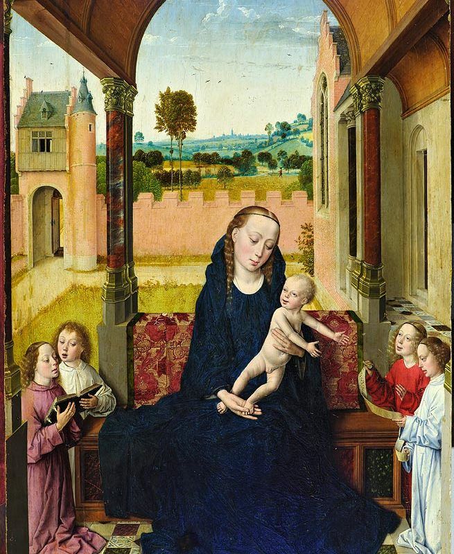 La Vierge à l’Enfant avec des anges dans une loggia - Dirk Bouts - Alpha Reproduction