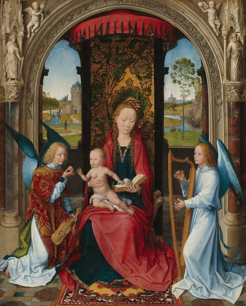 Jomfruen med barnet og engle - Hans Memling