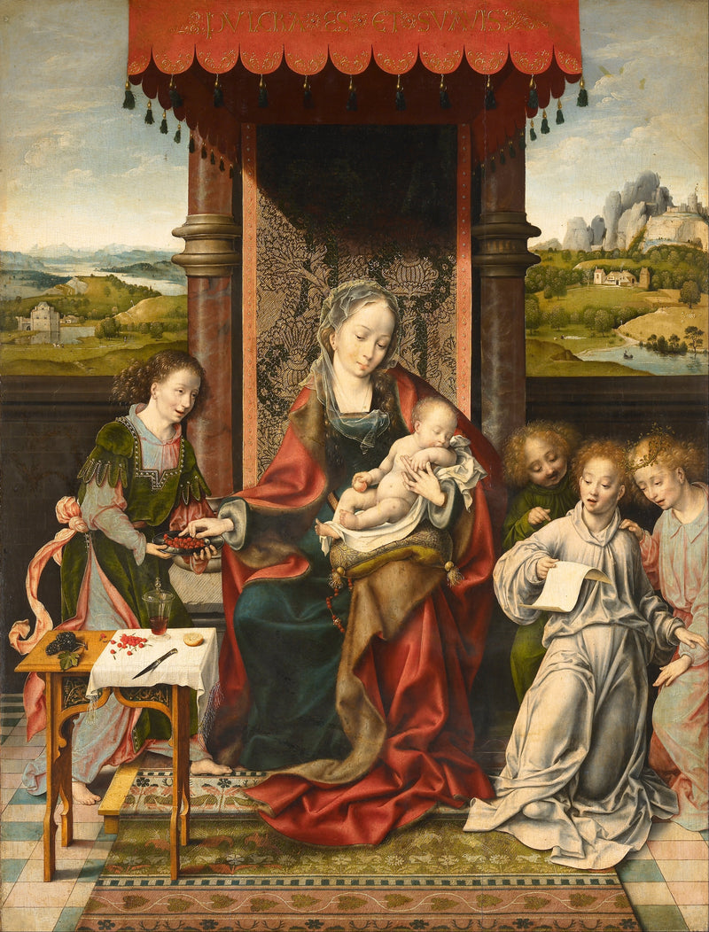 Jomfruen med barnet og engle - Joos van Cleve