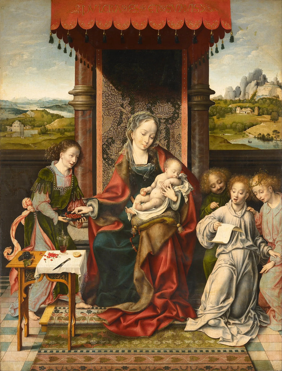 Jomfruen med barnet og engle - Joos van Cleve