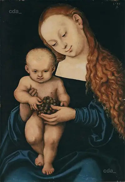 Jomfruen med barnet og druerne - Lucas Cranach den Ældre