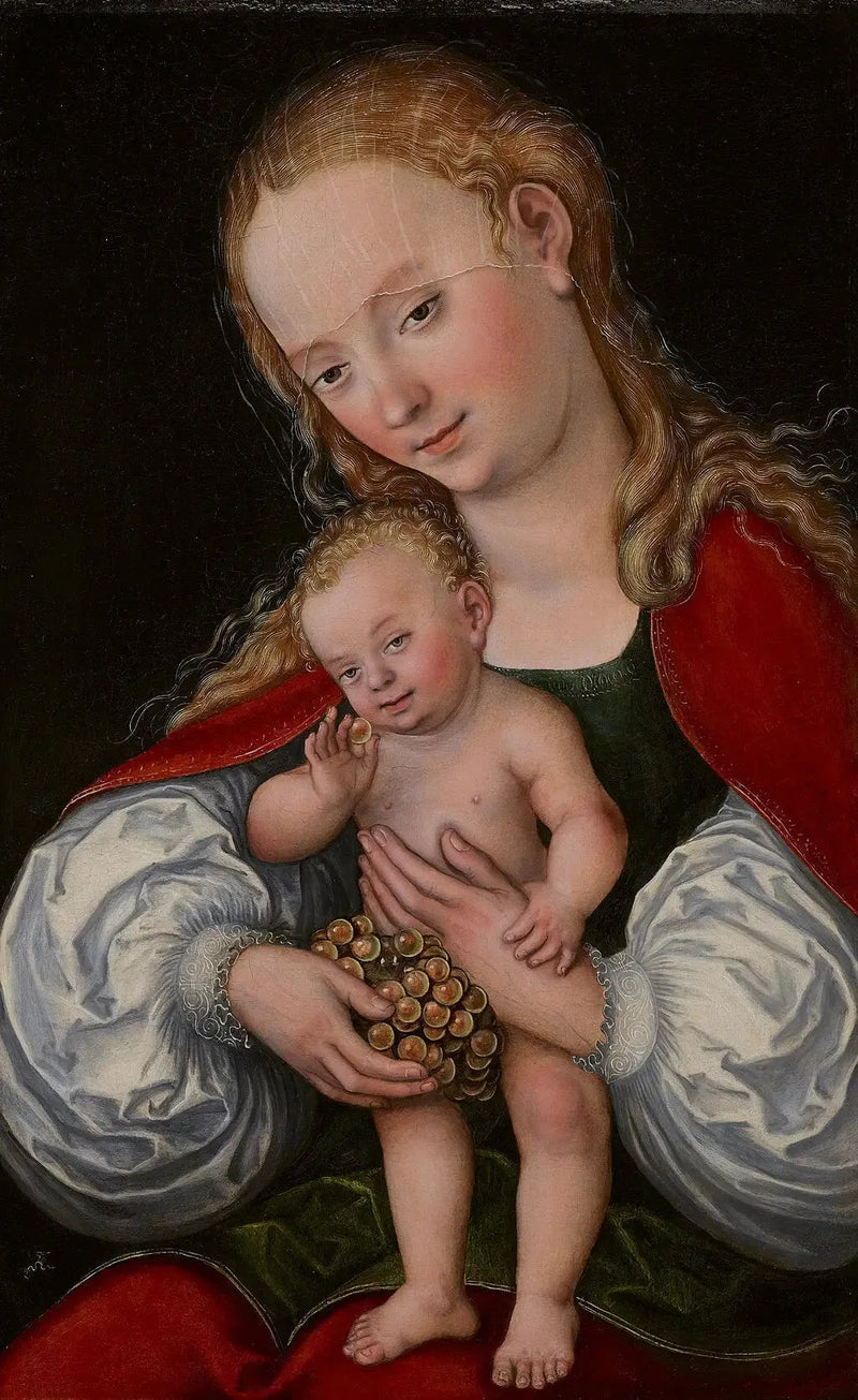 Jomfruen med barnet og druerne - Lucas Cranach den Ældre