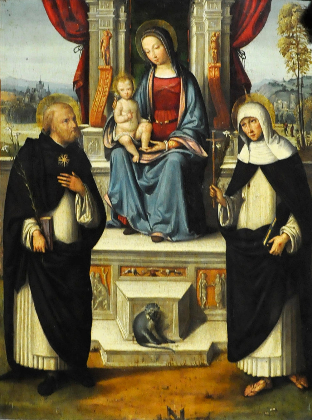La Vierge à l'Enfant avec des saints - Benvenuto Tisi image 1 copie peinte à la main à l’huile