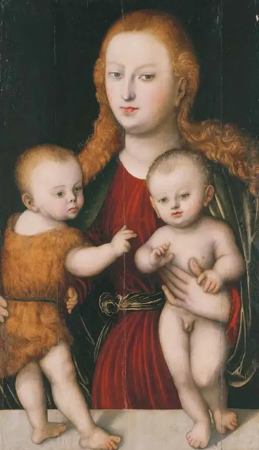 Jomfruen med barnet og den unge Johannes Døberen - Lucas Cranach den Ældre