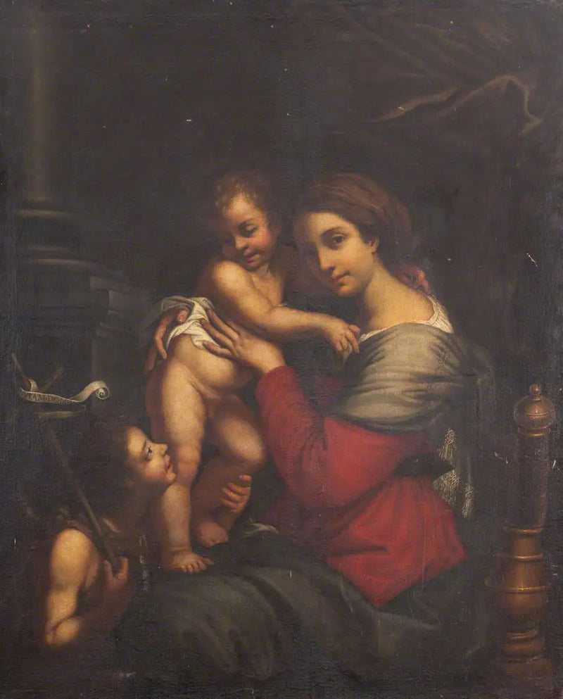 Jomfruen med barnet, med den unge Johannes Døberen - Pierre Mignard