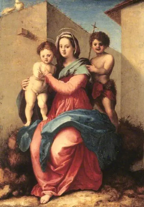 Jomfruen med barnet og den lille Sankt Johannes - Andrea del Sarto