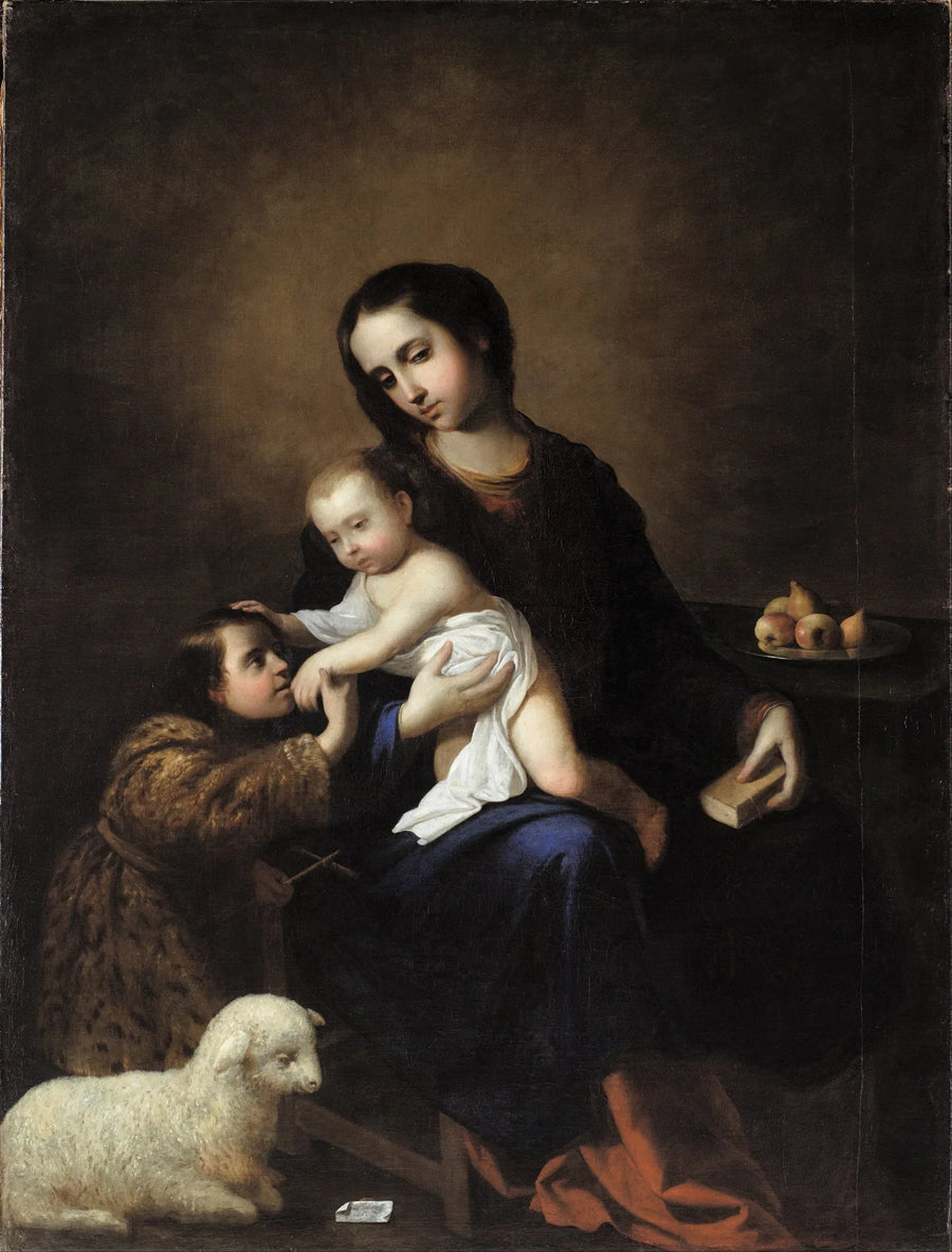 Jomfruen med barnet og den lille Johannes Døberen - Francisco de Zurbarán
