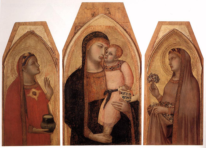 Jomfruen med barnet med Maria Magdalena og helgen Dorothea - Ambrogio Lorenzetti