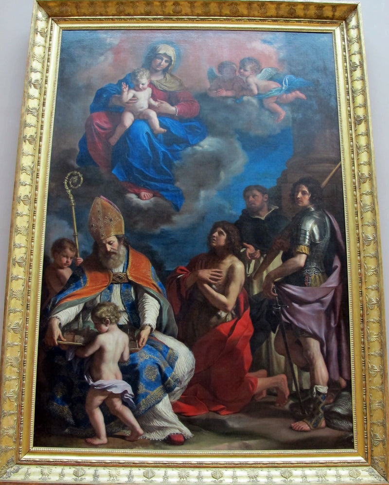 Jomfruen med barnet og fire helgener - Guercino
