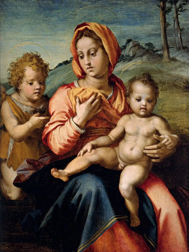 Jomfruen med barnet og den lille Johannes Døberen - Andrea del Sarto