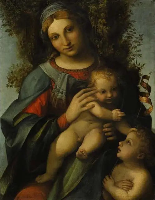 Jomfruen med barnet og den lille Johannes Døberen - Antonio da Correggio