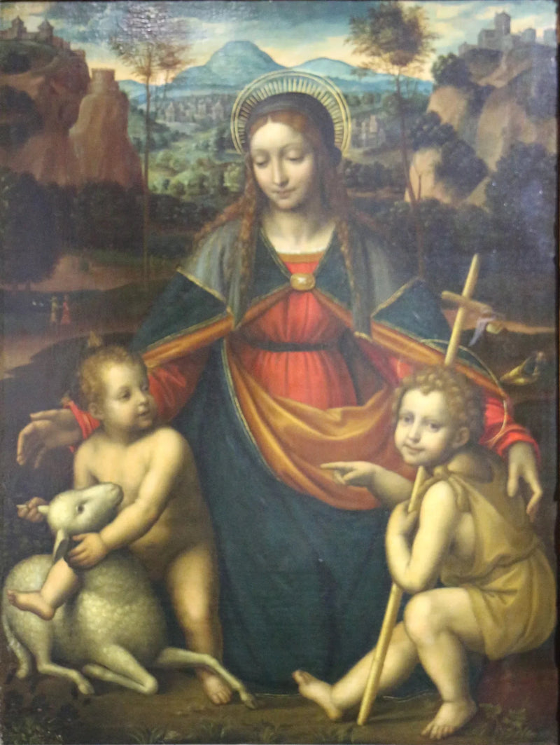 Jomfruen med barnet og den lille Johannes Døberen - Bernardino Luini