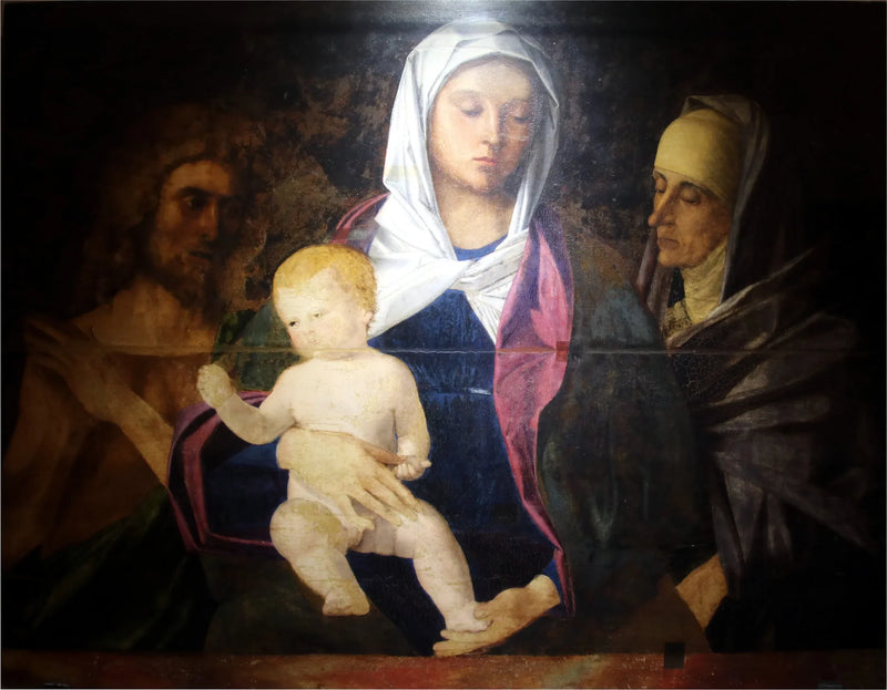 Jomfruen med barnet med Johannes Døberen og Sankt Anna - Giovanni Bellini