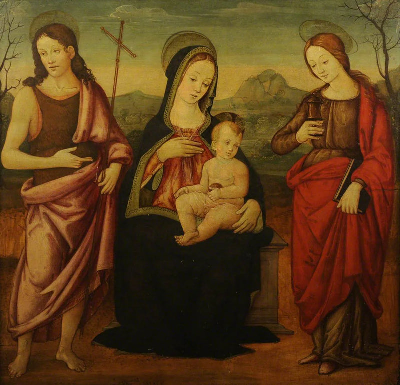 Jomfruen med barnet med Sankt Johannes Døberen og Sankt Maria Magdalena - Francesco Francia