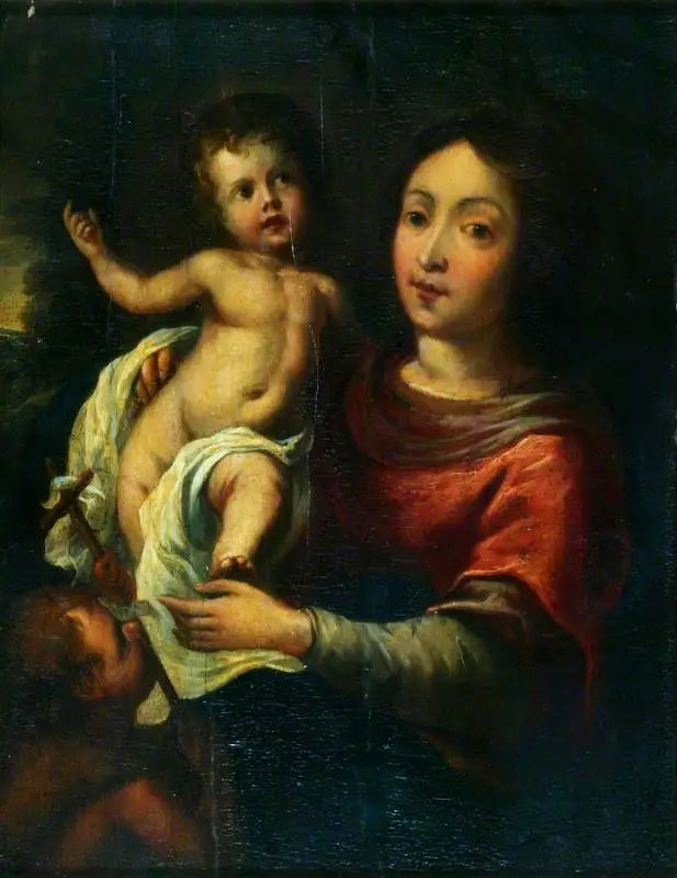 Jomfruen med barnet og Sankt Johannes - Bartolomé Esteban Murillo