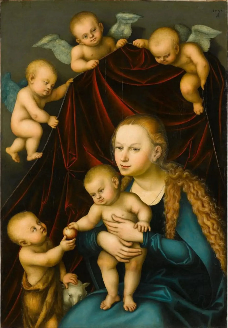Jomfruen med barnet med den lille Johannes - Lucas Cranach den Ældre