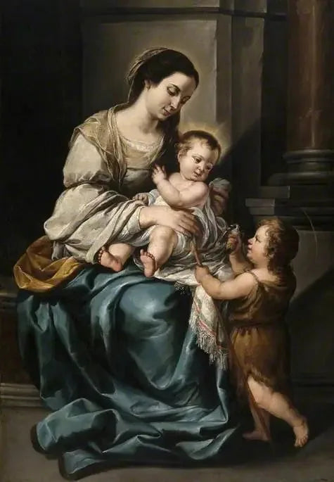Jomfruen med barnet og den lille Johannes, « La serrana » - Bartolomé Esteban Murillo