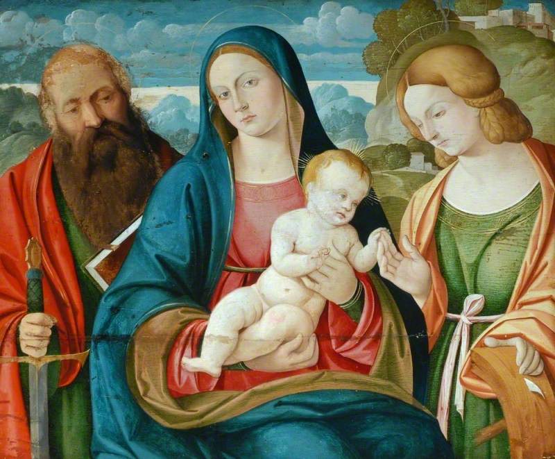 Jomfruen med barnet med Sankt Paul og Sankt Katharina - Giovanni Bellini