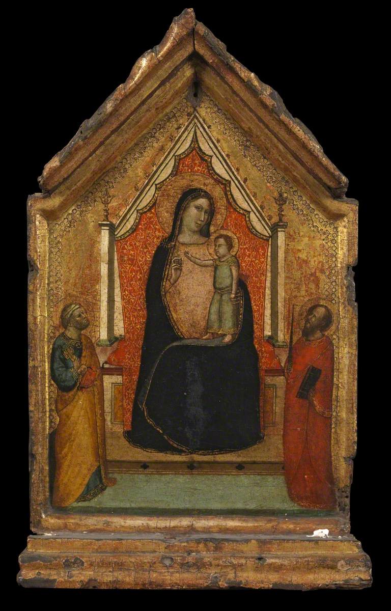 Jomfruen med barnet med Sankt Peter og Sankt Paul - Bernardo Daddi