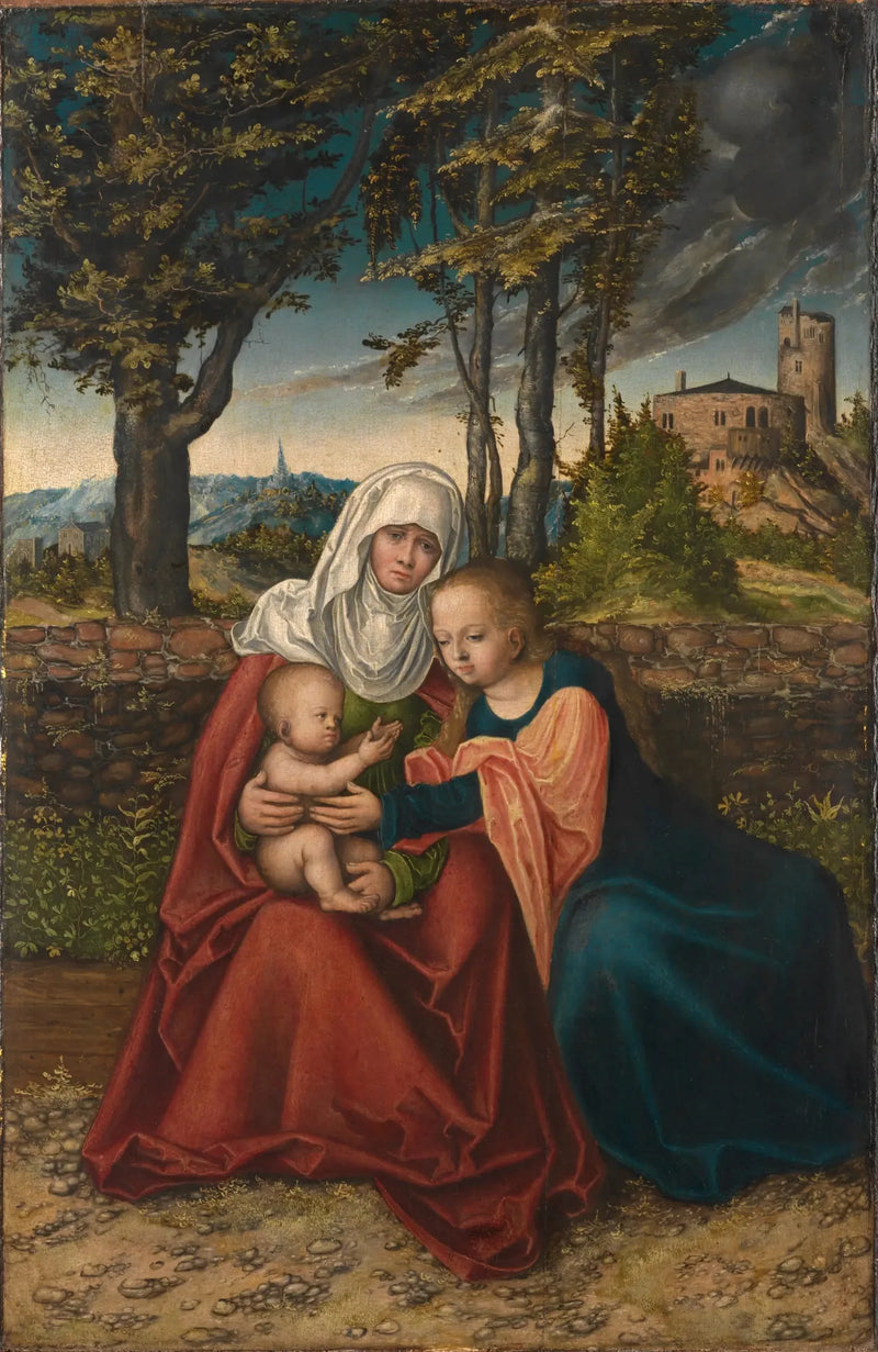 Jomfruen med barnet med hellige Anne - Lucas Cranach den Ældre