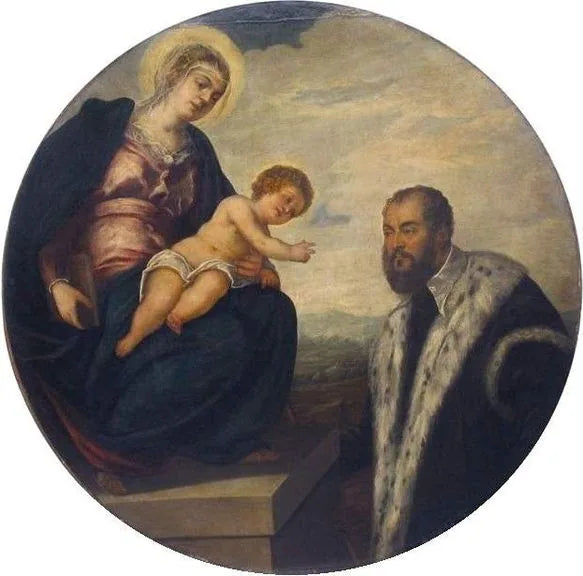Jomfruen med barnet og en senator - Jacopo Tintoretto