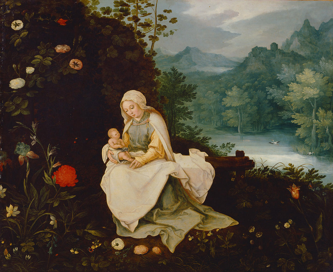La Vierge à l'Enfant dans un paysage - Jan Brueghel le Jeune image 1 reproduction de peinture à l’huile