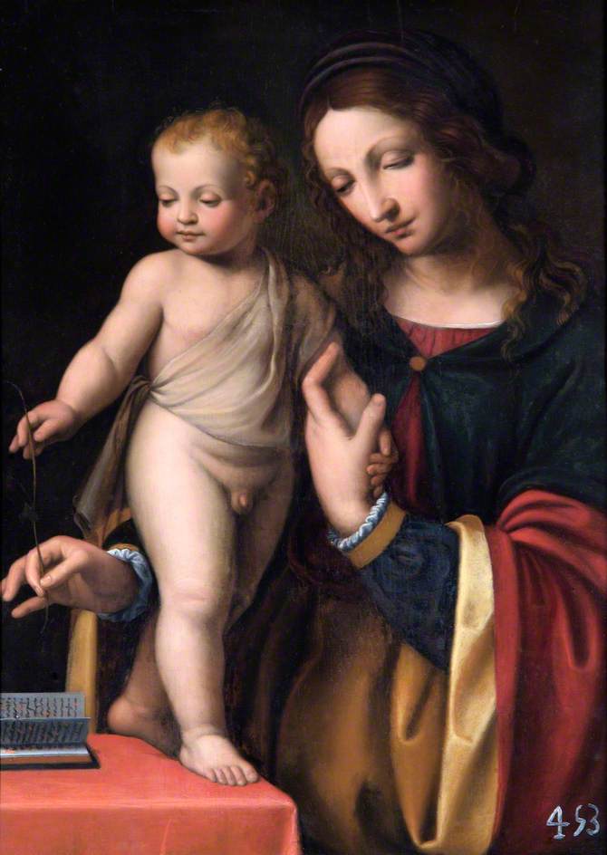 Jomfruen med barnet stående - Bernardino Luini