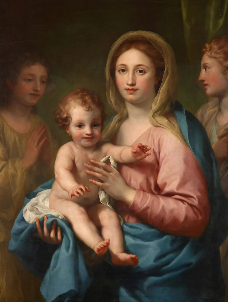 Jomfruen med Barnet og to engle - Anton Raphael Mengs