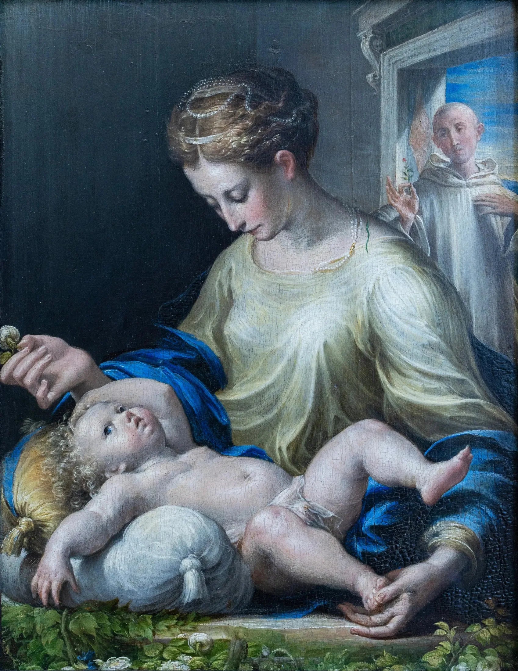 La Vierge à l'Enfant et un moine - Parmigianino - Parmigianino image 1 copie de tableau peinte à la main