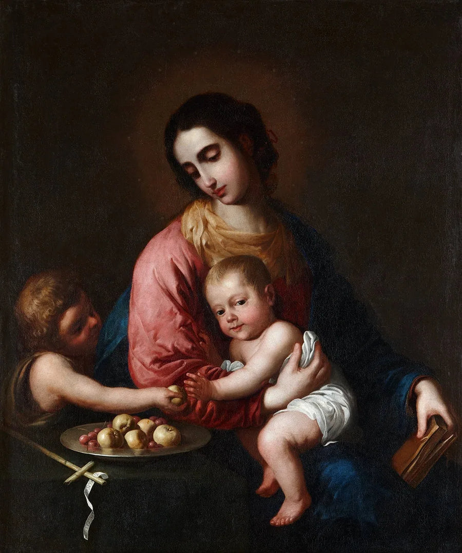 Jomfruen med Barnet Jesus og Barnet Johannes - Francisco de Zurbarán