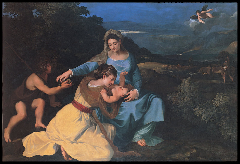 Jomfruen med barnet, Sankt Katharina og Sankt Johannes - Pietro da Cortona