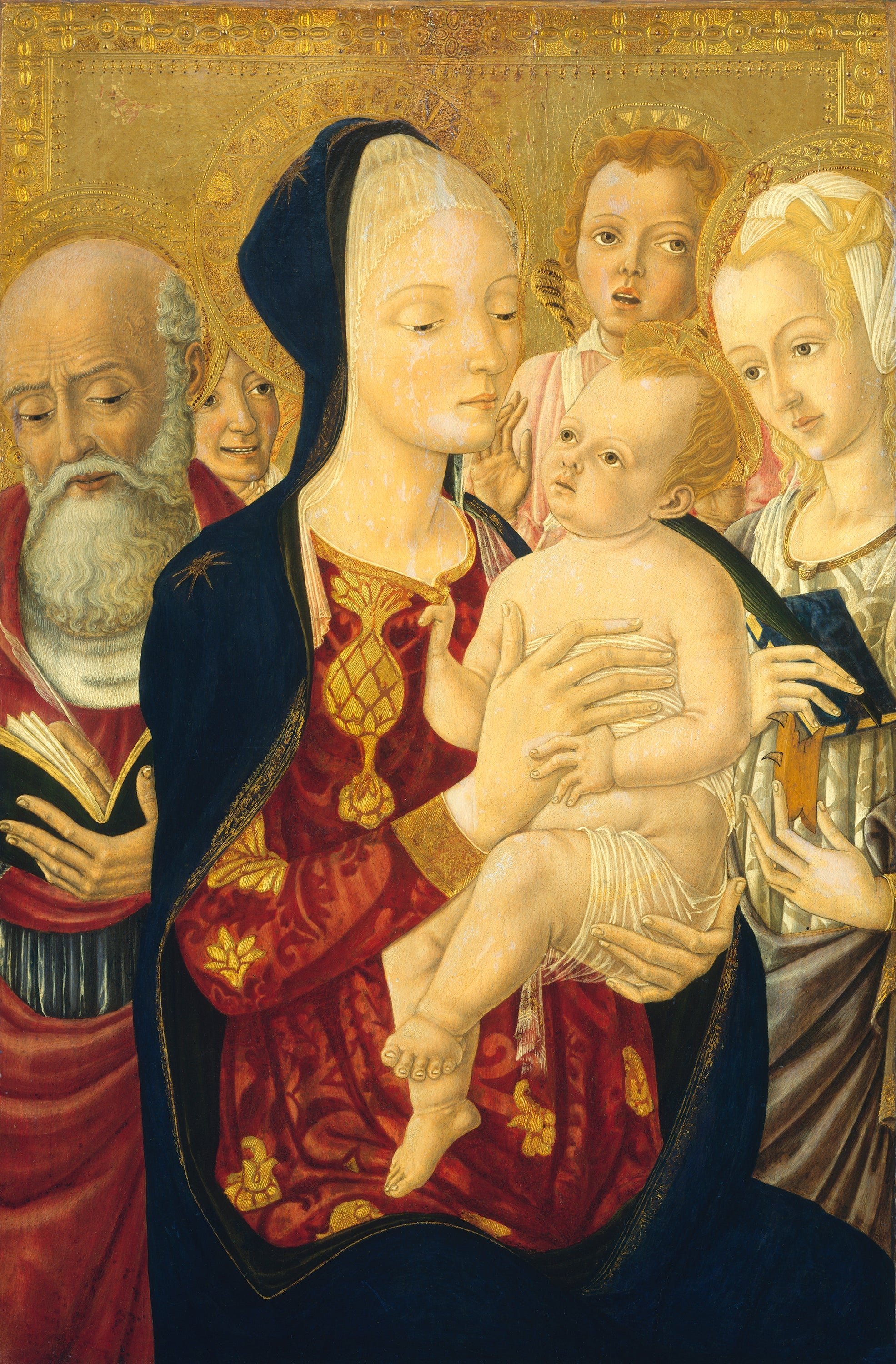 La Vierge à l’Enfant avec saint Jérôme sainte Catherine d’Alexandrie et des anges - Matteo di Giovanni - Alpha