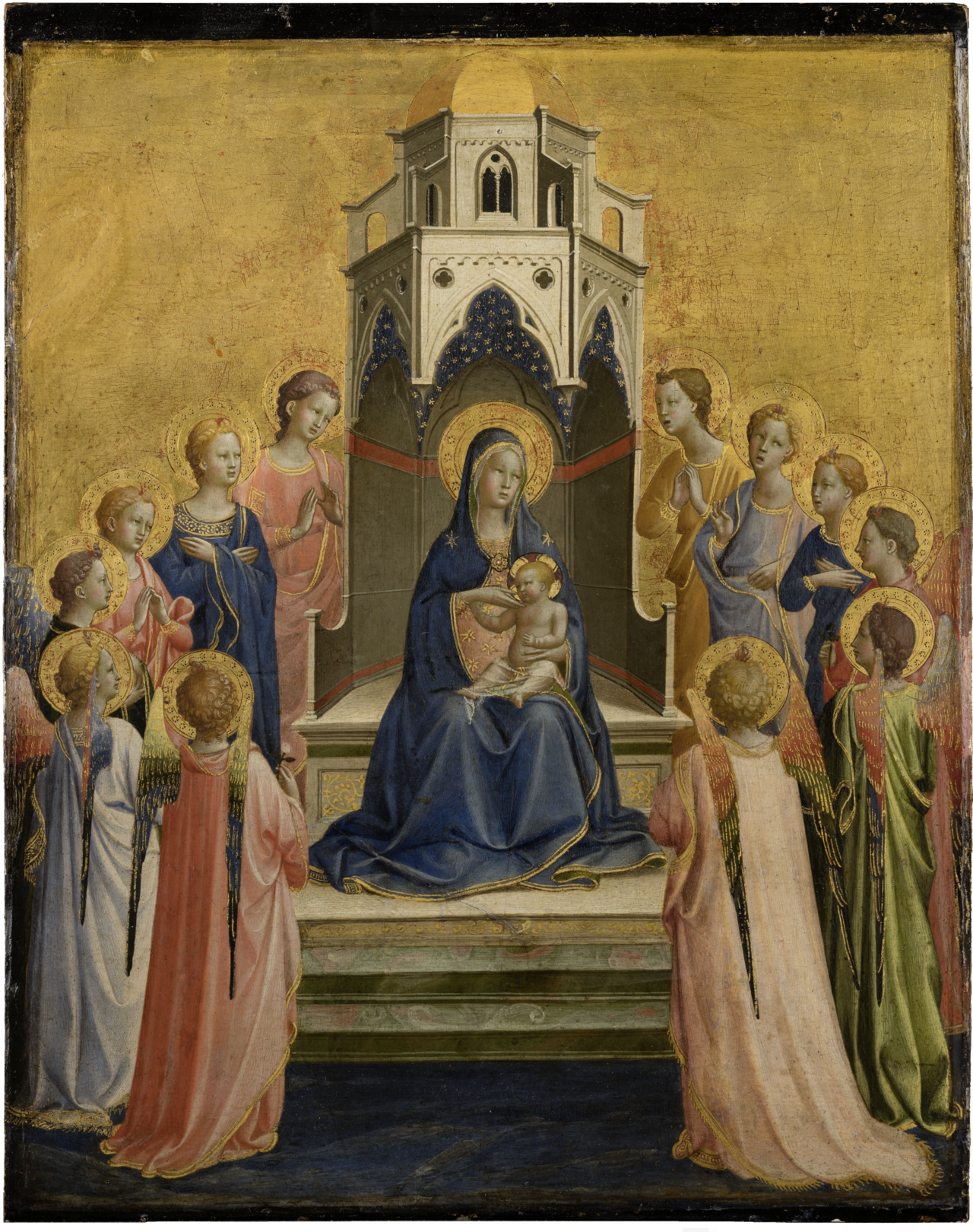 Jomfruen med barnet på tronen og tolv engle - Fra Angelico