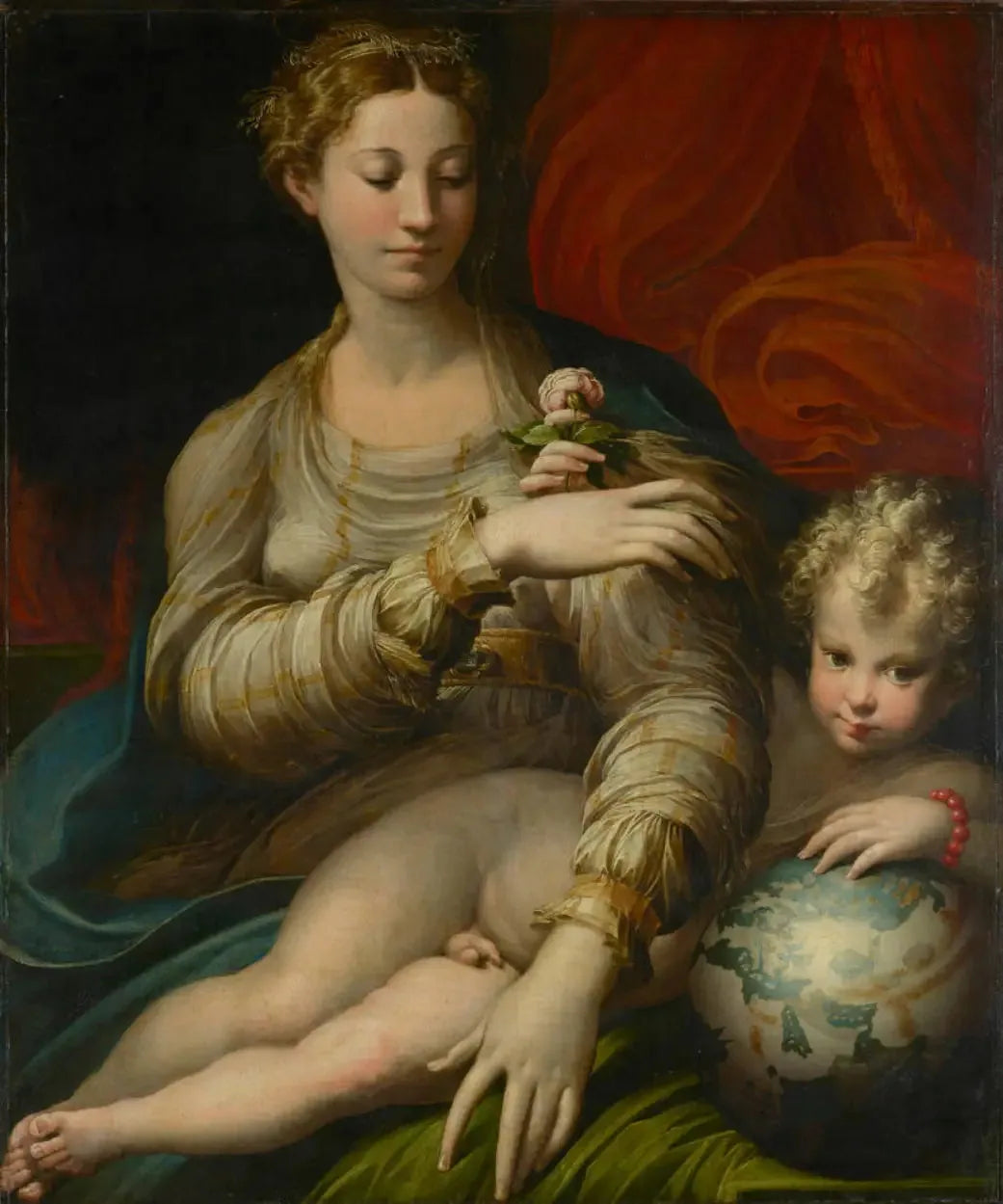 La Vierge à la rose - Parmigianino image 1 reproduction artisanale de tableau