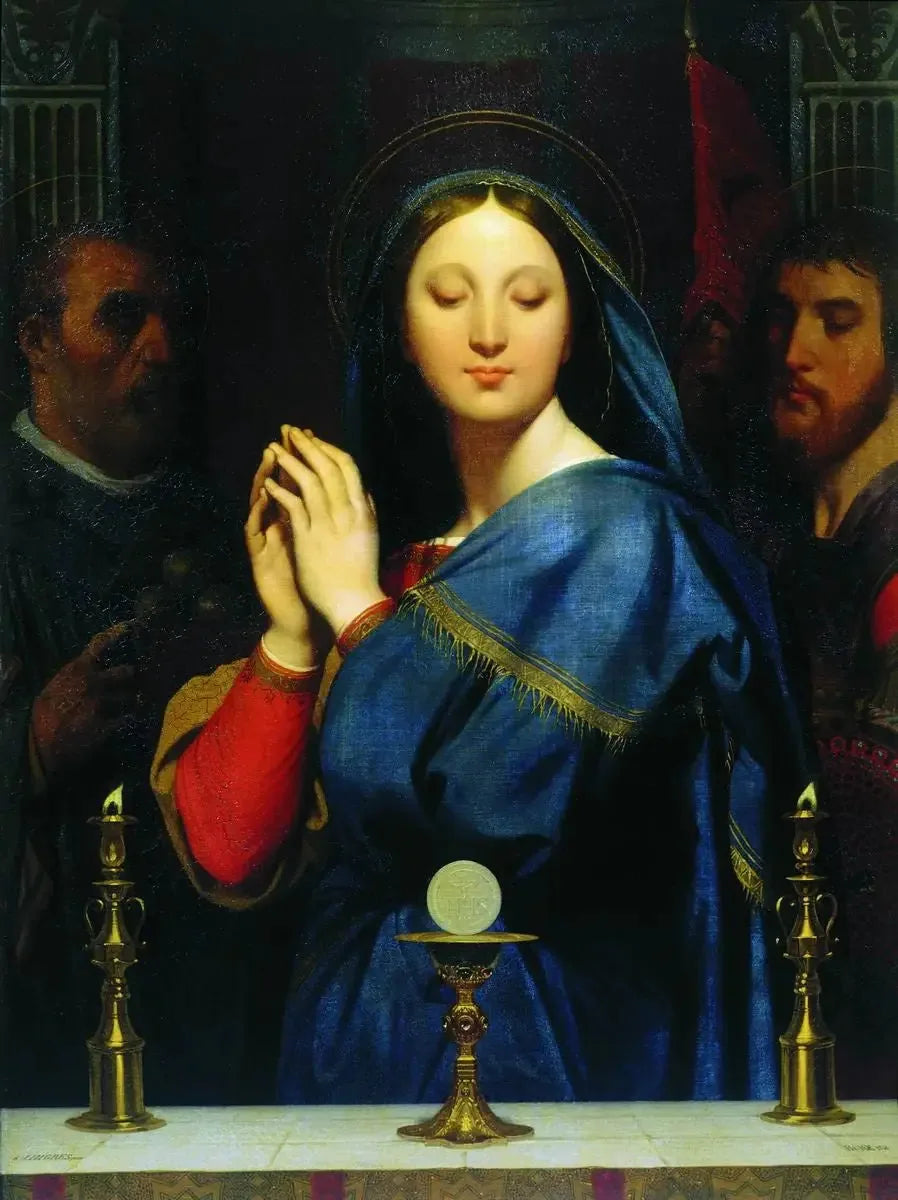 Jomfruen tilbedende Hostien - Jean-Auguste-Dominique Ingres