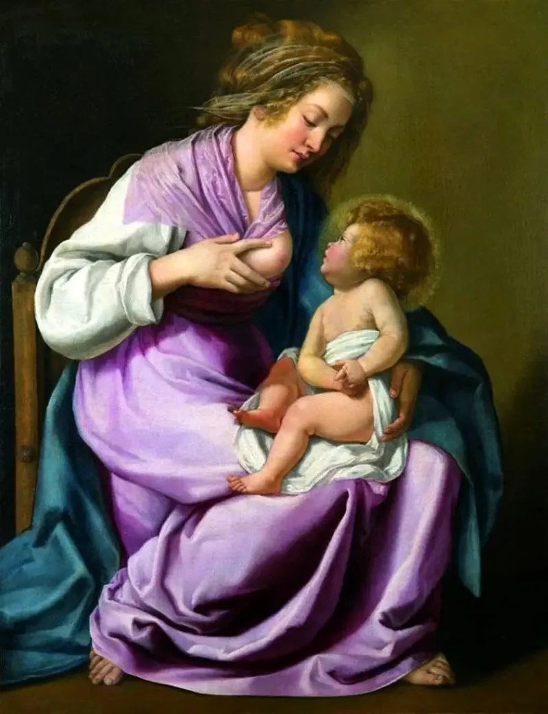 Jomfruen, der ammer barnet - Artemisia Gentileschi