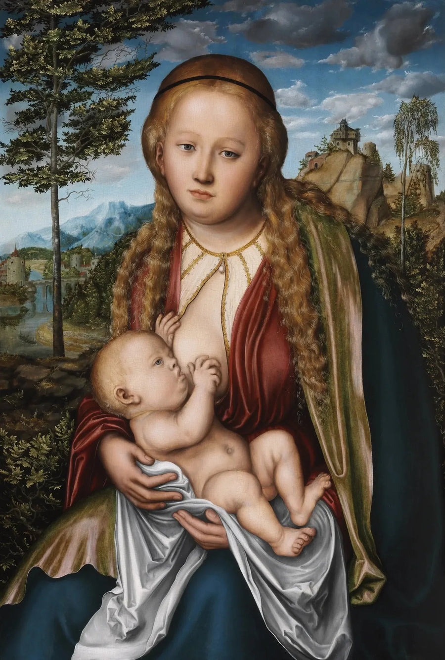 Jomfruen ammer barnet - Lucas Cranach den Ældre