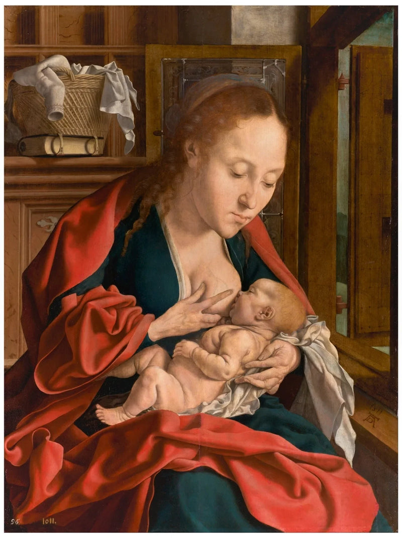 Jomfruen ammer barnet - Marinus van Reymerswale