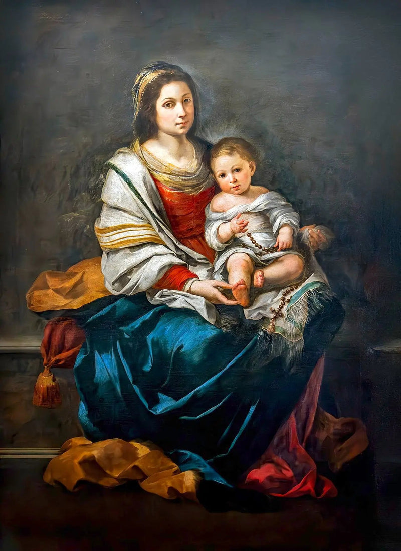 Jomfruen med rosenkransen - Bartolomé Esteban Murillo