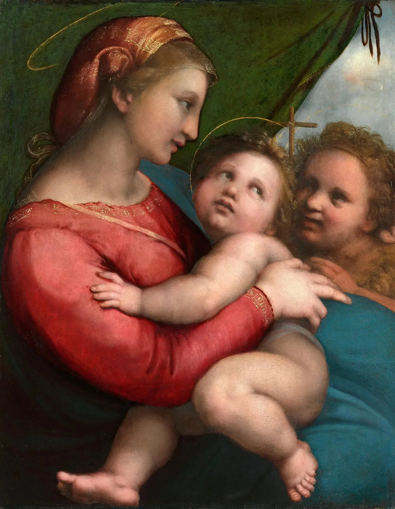 Jomfruen med gardinet - Raphael Sanzio