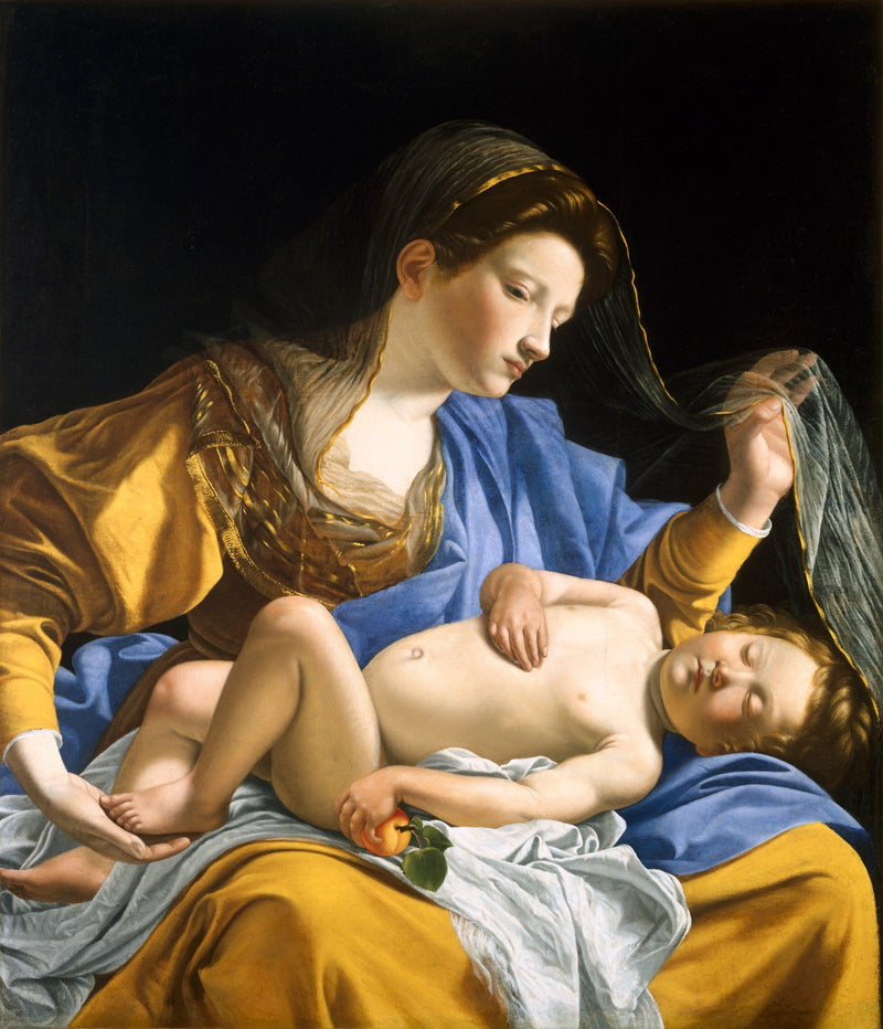 Jomfruen med den sovende Jesusbarn - Orazio Gentileschi