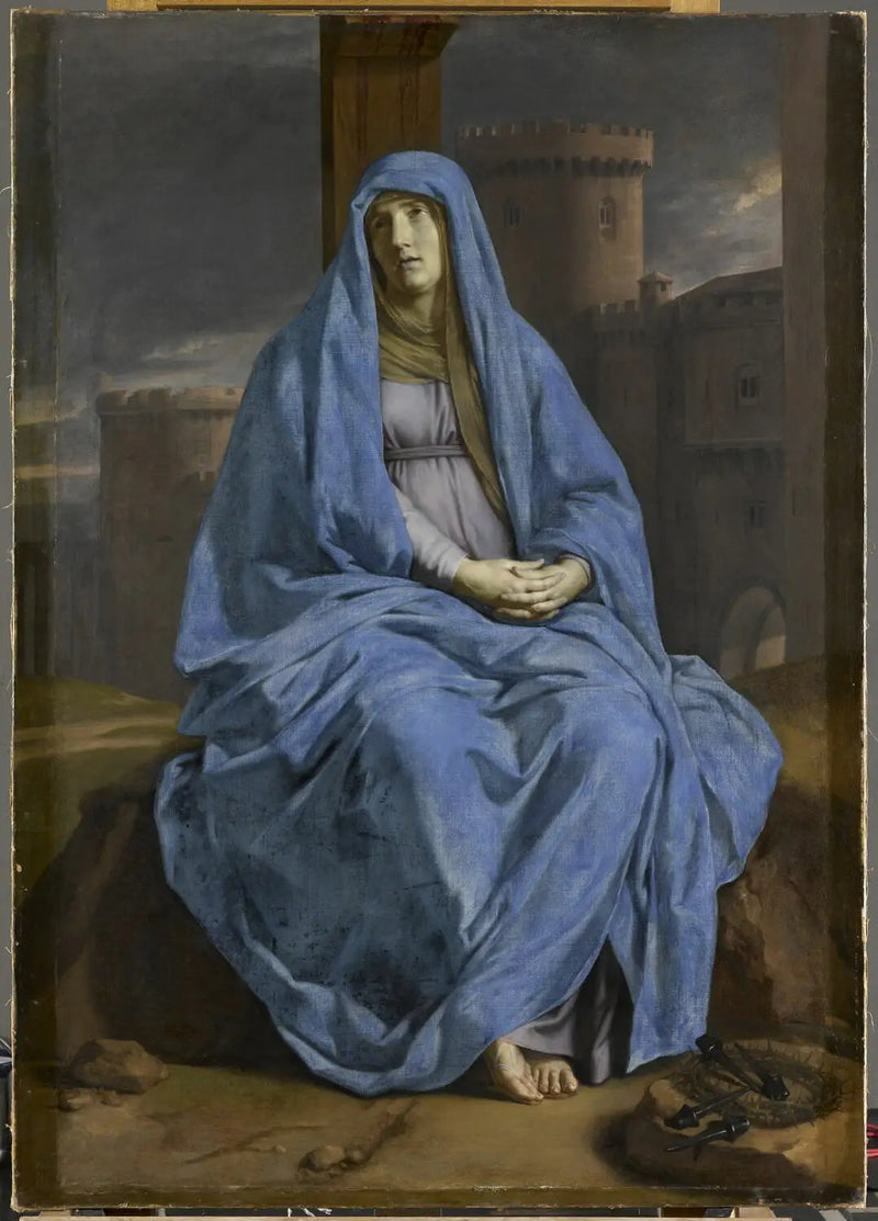 Jomfruen af smerte ved foden af korset - Philippe de Champaigne