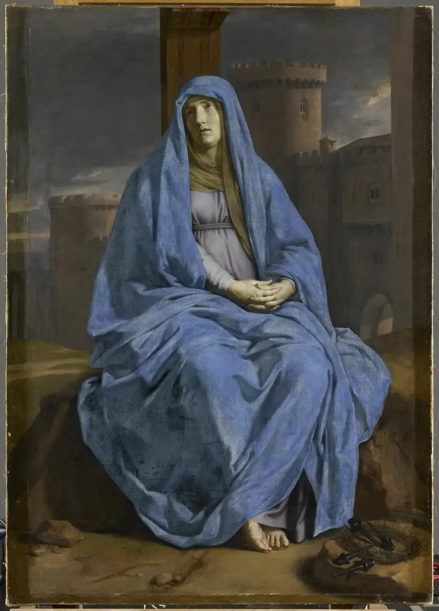 Jomfruen af smerte ved foden af korset - Philippe de Champaigne