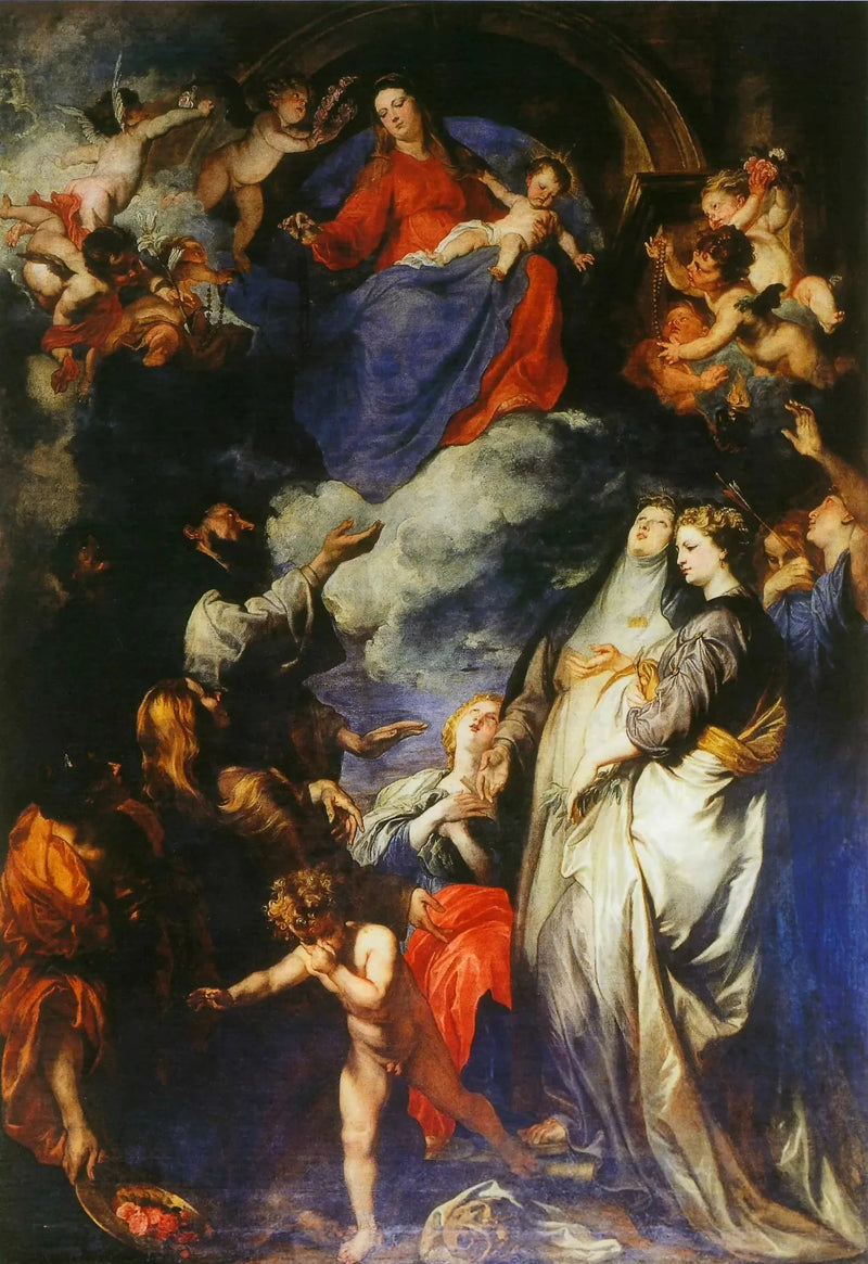 Jomfru Maria med Rosenkransen - Antoine van Dyck