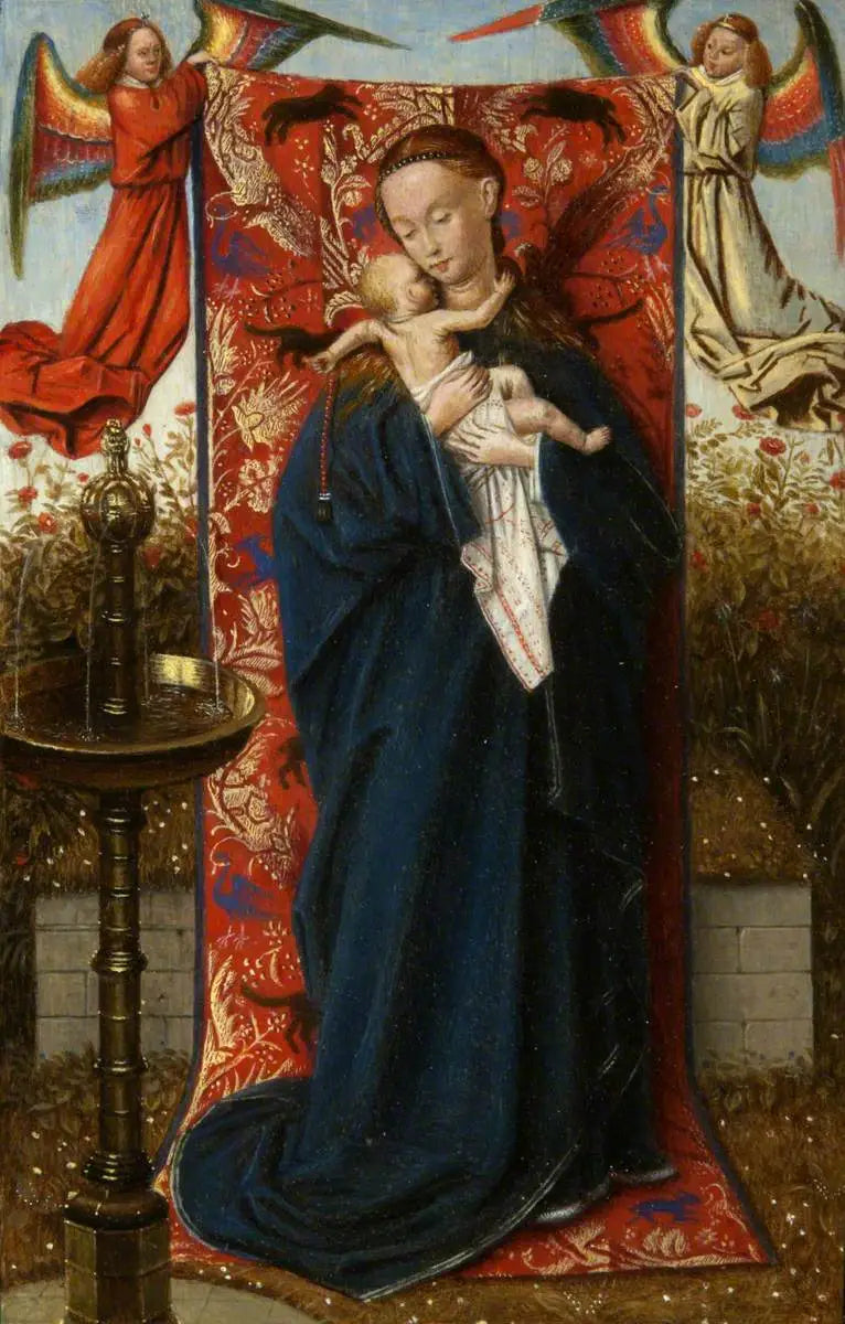 Jomfruen og barnet ved fontænen - Jan van Eyck