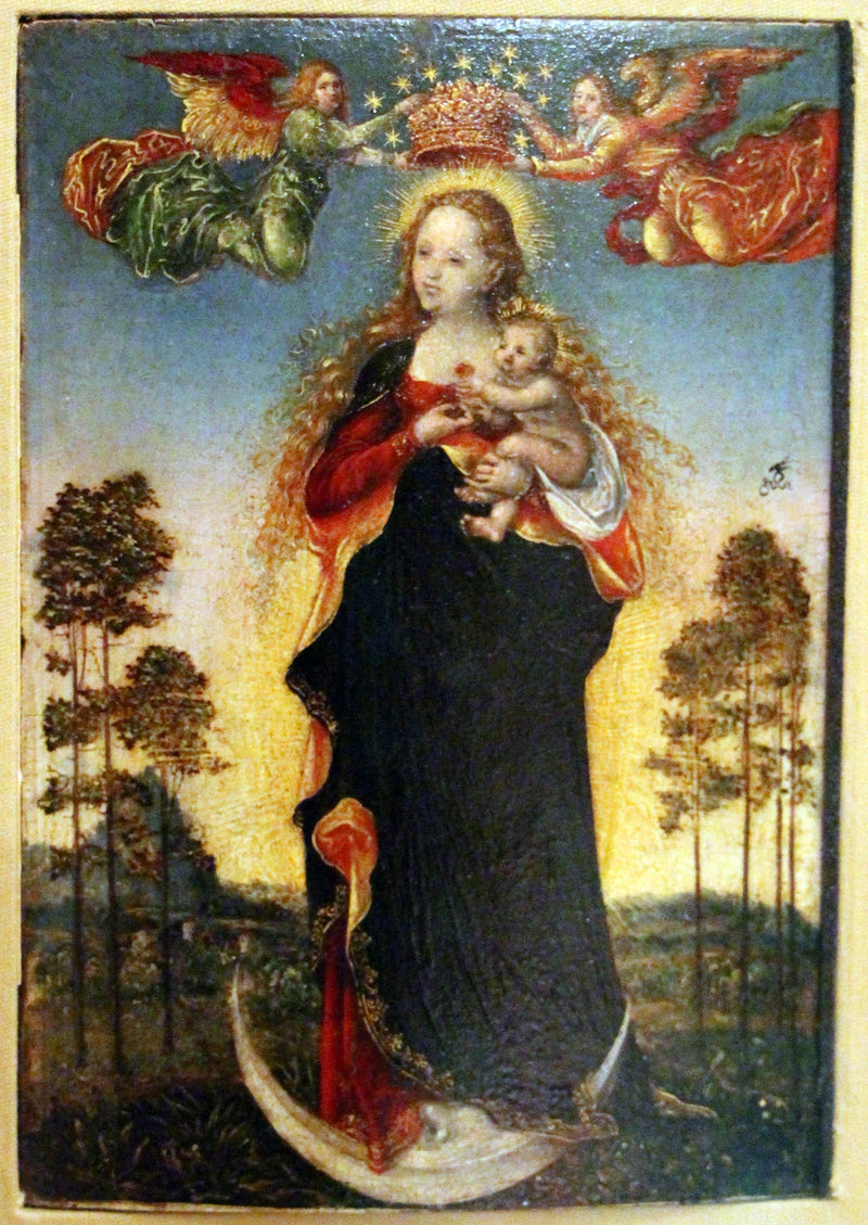 Jomfruen og barnet med to engle - Lucas Cranach den Ældre