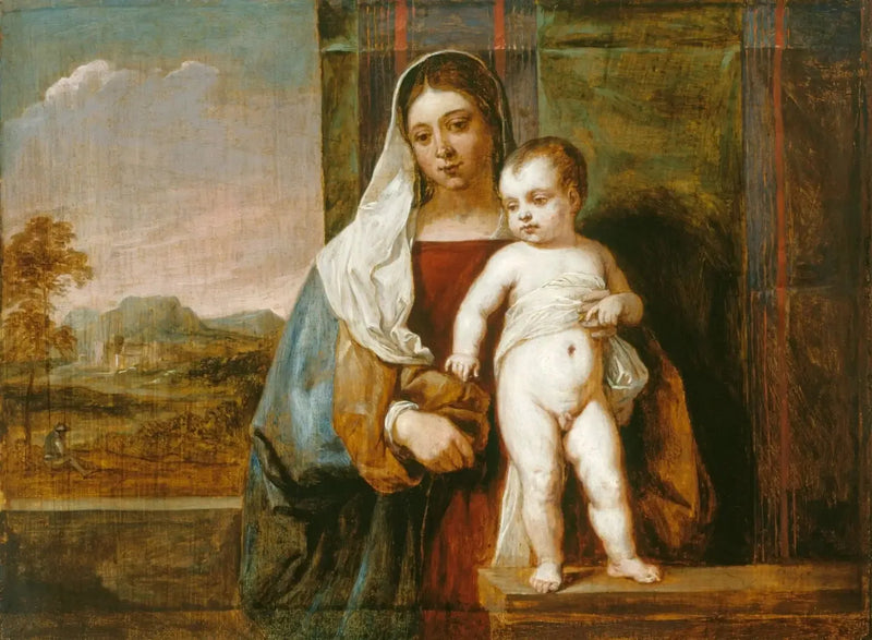 Jomfruen og barnet - David Teniers den Yngre